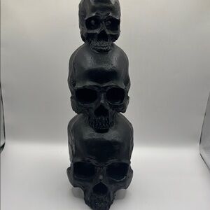 LED Light Up Black Stacked Skulls Gothic Dark Romance Decor